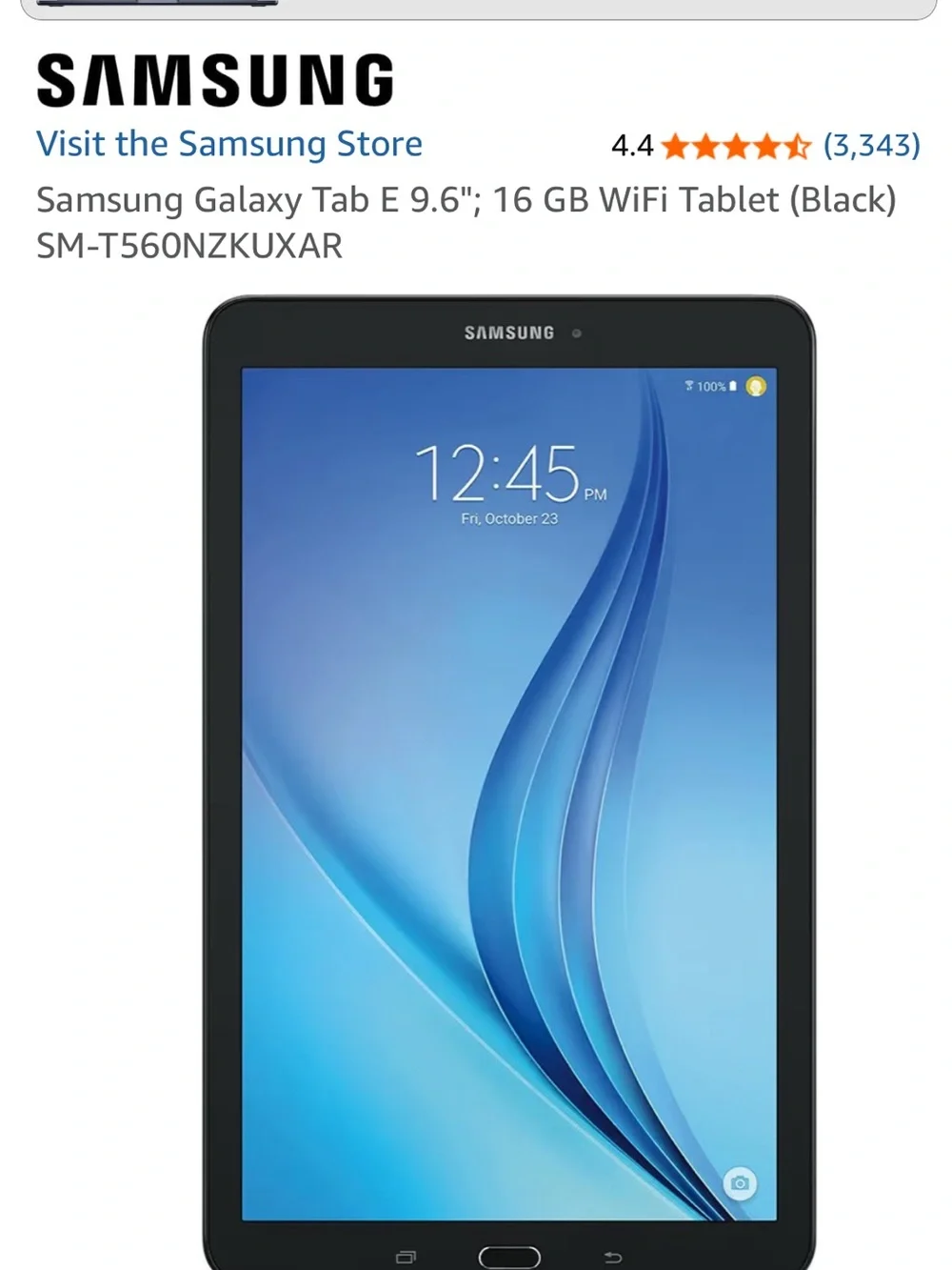 Samsung Galaxy Tab E Lime Green Box